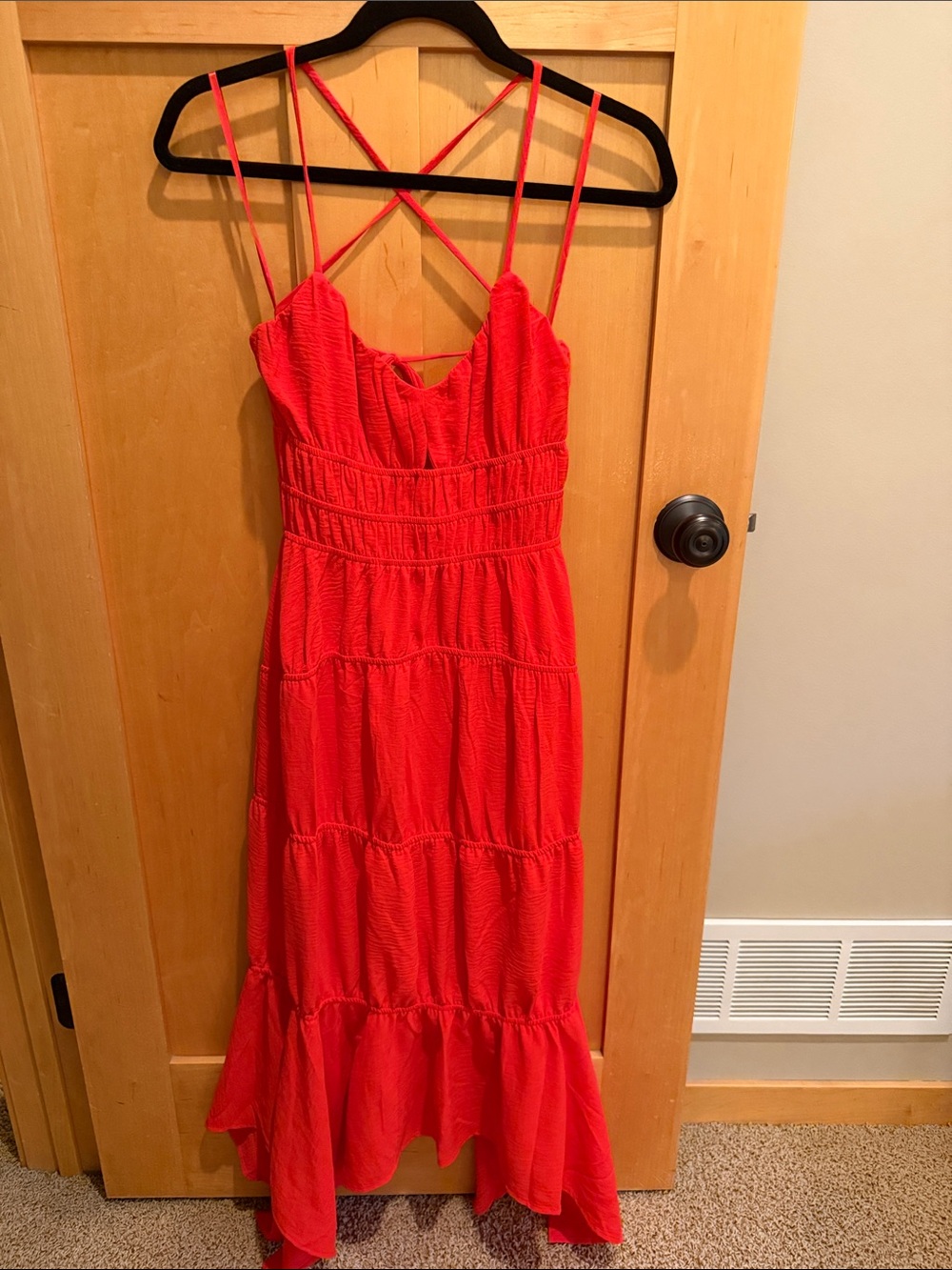 Women’s Scarlet-Orange Strappy Maxi Dress